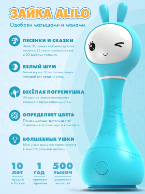 60905 Музыкальная игрушка Alilo Умный зайка R1 синий