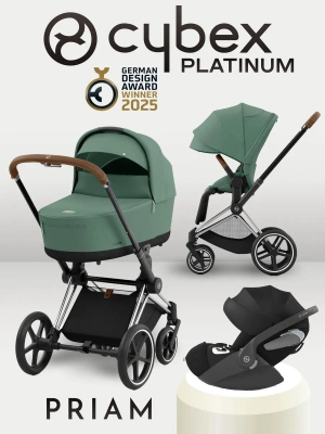 Коляска 3 в 1 Cybex Priam IV Leaf Green шасси Chrome 